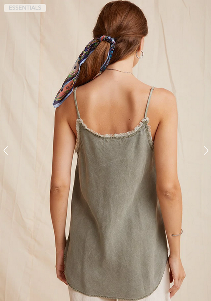 Bella Dahl frayed cami- soft army