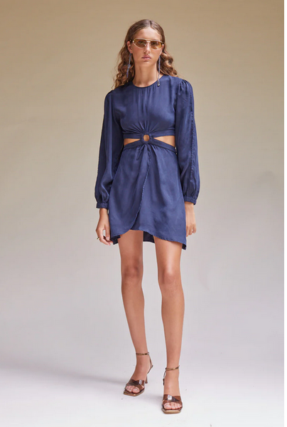 Anika Ring Front Mini Dress Navy