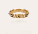 Gas Bijoux Bracelet Medium Strada Gold / Grey Mother-of-pearl & strass
