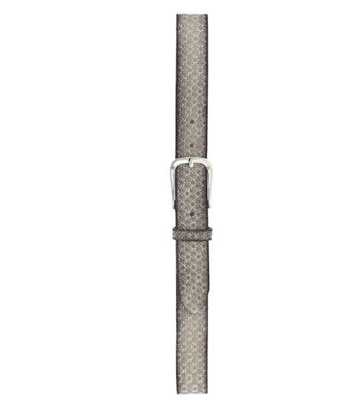 B.belt Mara Leather Belt Ivory Silver