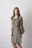 Open sleeve kaftan dress / Leaf Print