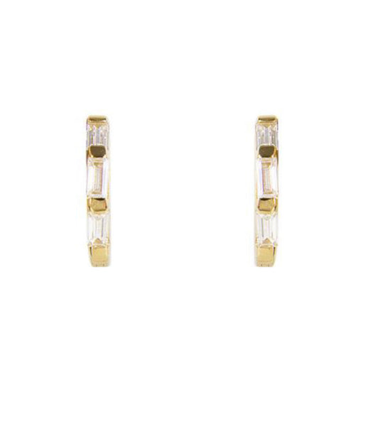 Crystal baguette Huggies Gold