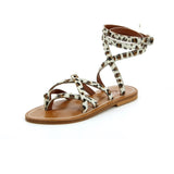Zenobie Leather Sandals / Snow Leopard