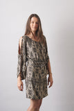 Open sleeve kaftan dress / Aztec Print