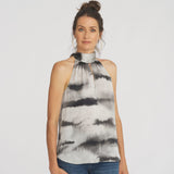 Go Over The Bow Jadore Platinu Printed Silk Top