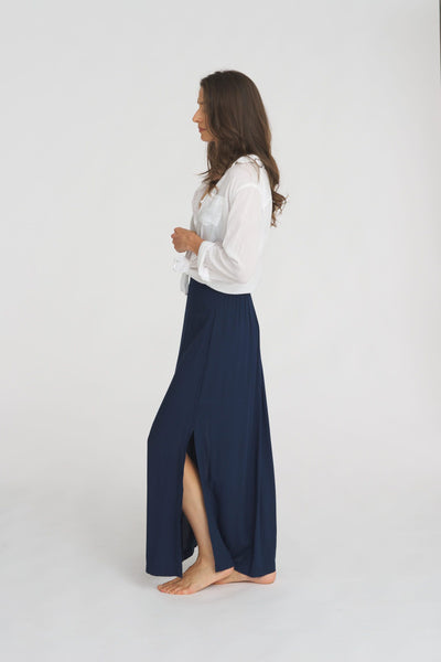 Izzy Maxi Skirt Rayon Ink Blue