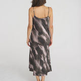 Go Slip Jadore Buff Silk Printed Dress